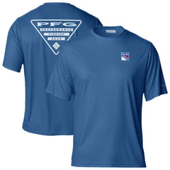 New York Rangers Columbia PFG Terminal Tackle Omni-Shade T-Shirt Blue