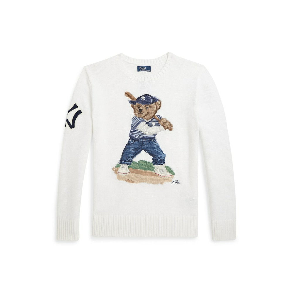 Yankees Polo Ralph Lauren Youth Sweater White