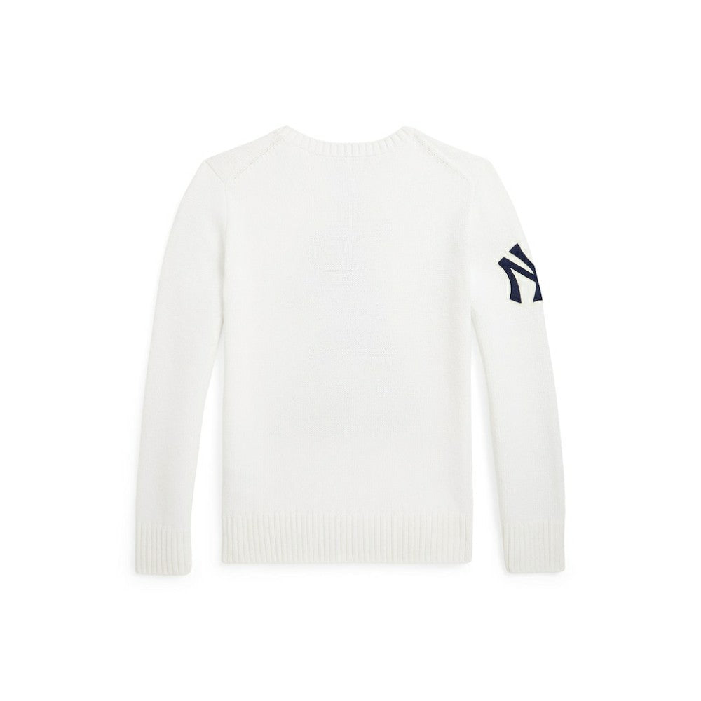 Yankees Polo Ralph Lauren Youth Sweater White