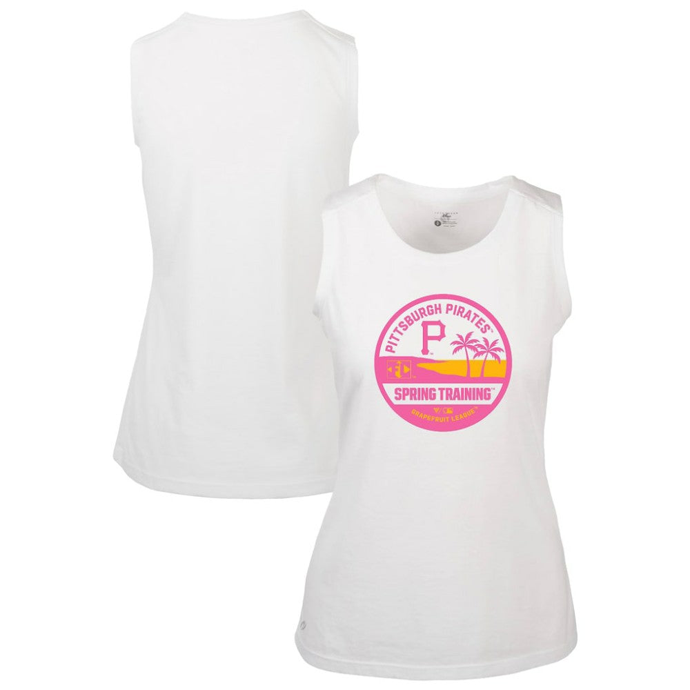 Pittsburgh Pirates Levelwear Women's Macy Spring Training Badge Bold Tank Top White