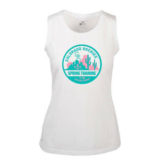 Colorado Rockies Levelwear Women's Macy Spring Training Badge Bold Tank Top White