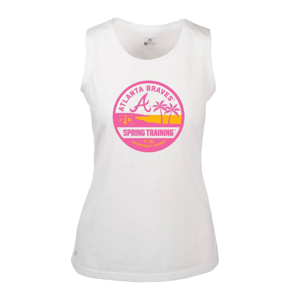 Atlanta Braves Levelwear Women's Macy Spring Training Badge Bold Tank Top White