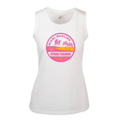 Miami Marlins Levelwear Women's Macy Spring Training Badge Bold Tank Top White