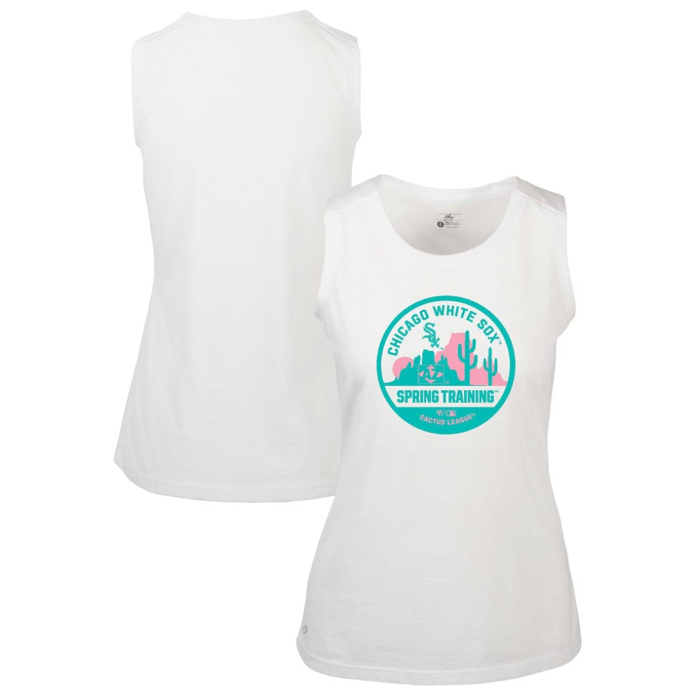 Chicago White Sox Levelwear Women's Macy Spring Training Badge Bold Tank Top White