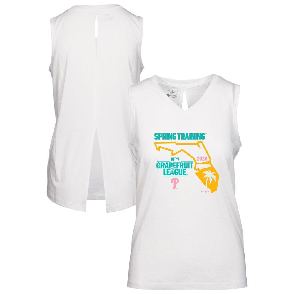 Philadelphia Phillies Levelwear Women's 2026 Spring Training Paisley Ball Bold Tank White