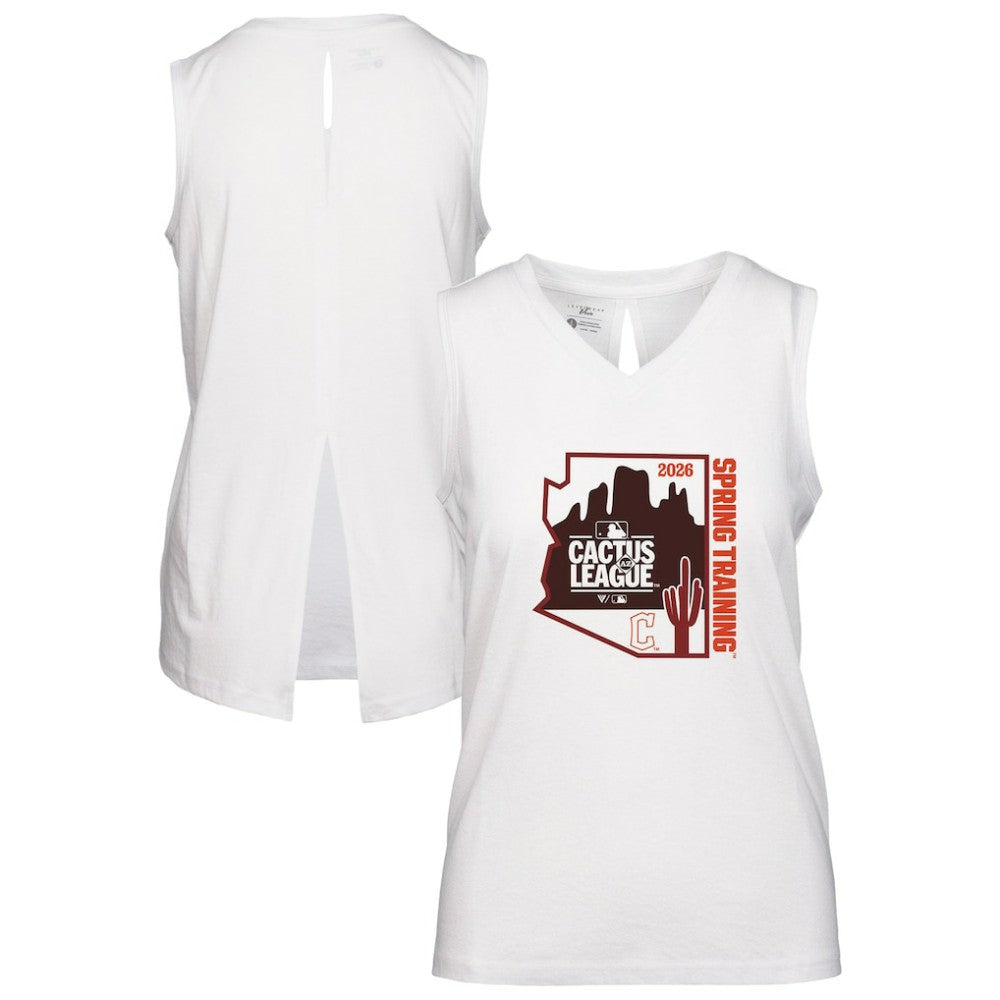 Cleveland Guardians Levelwear Women's 2026 Spring Training Paisley Ball Bold Tank White