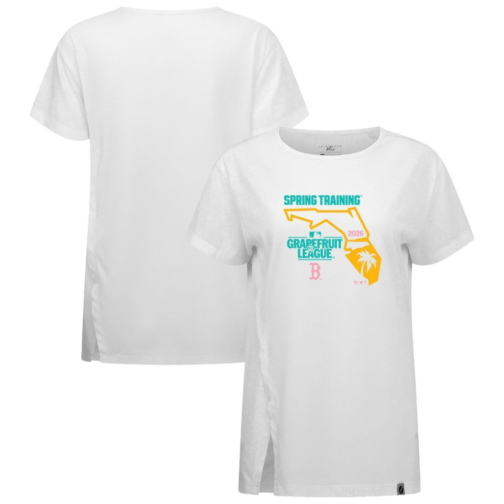 Boston Red Sox Levelwear Women's 2026 Spring Training Influx Ball Bold T-Shirt White