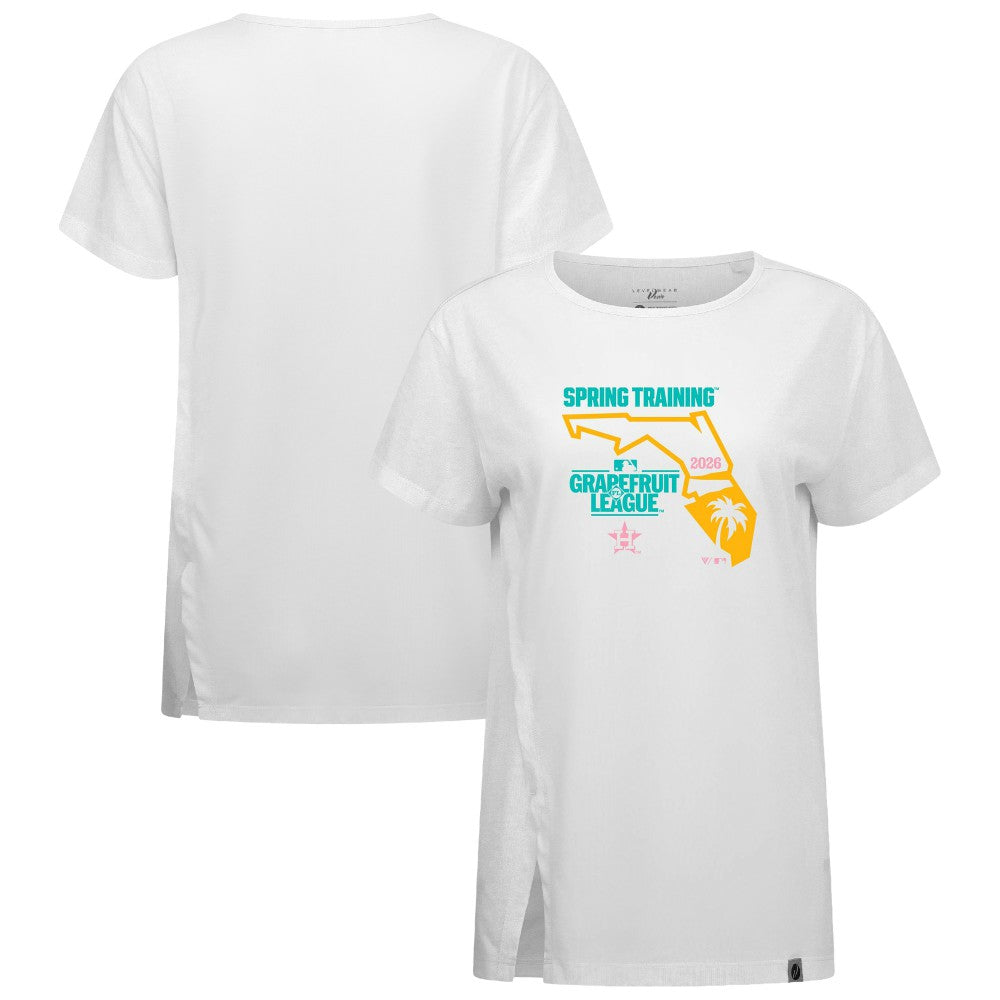 Houston Astros Levelwear Women's 2026 Spring Training Influx Ball Bold T-Shirt White