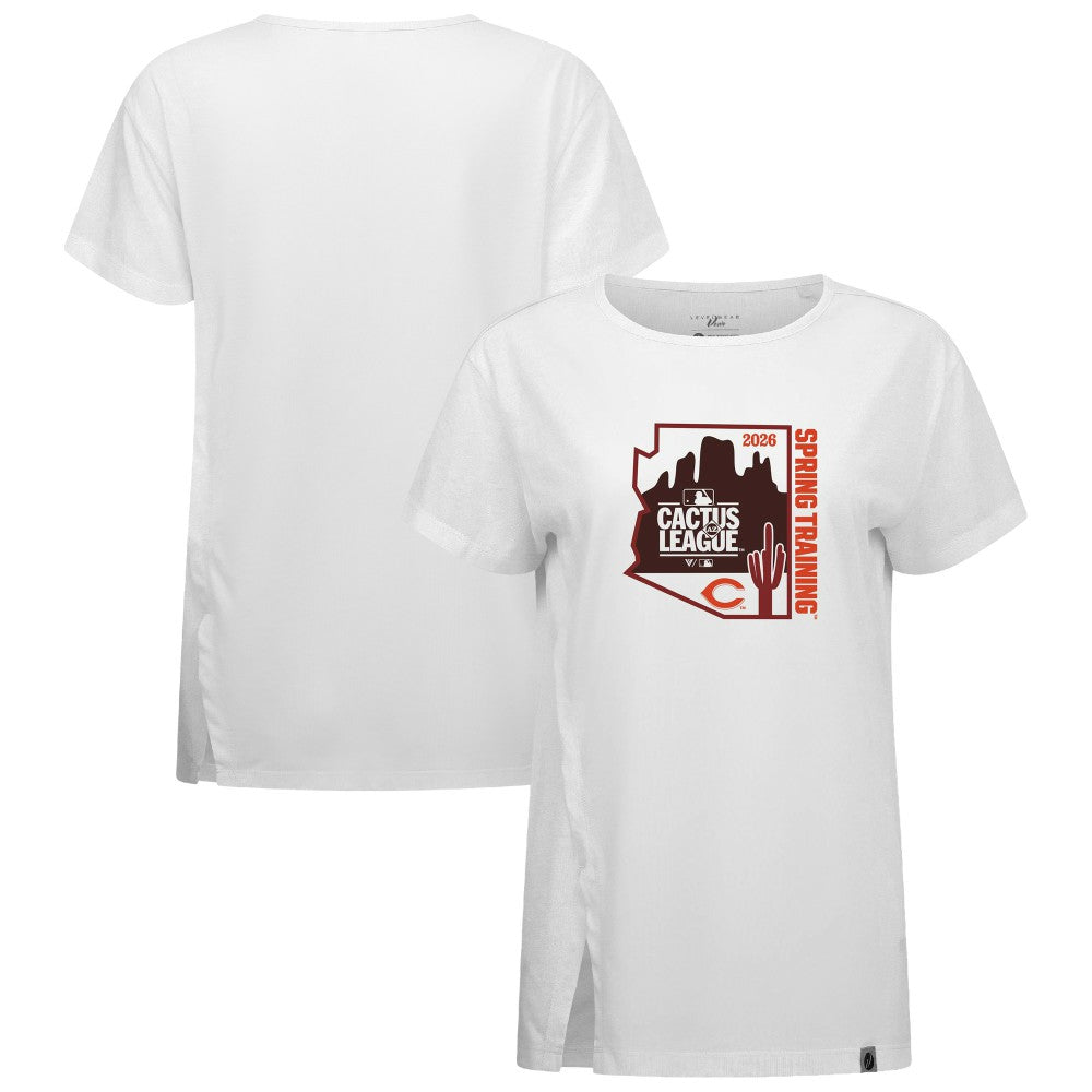 Cincinnati Reds Levelwear Women's 2026 Spring Training Influx Ball Bold T-Shirt White