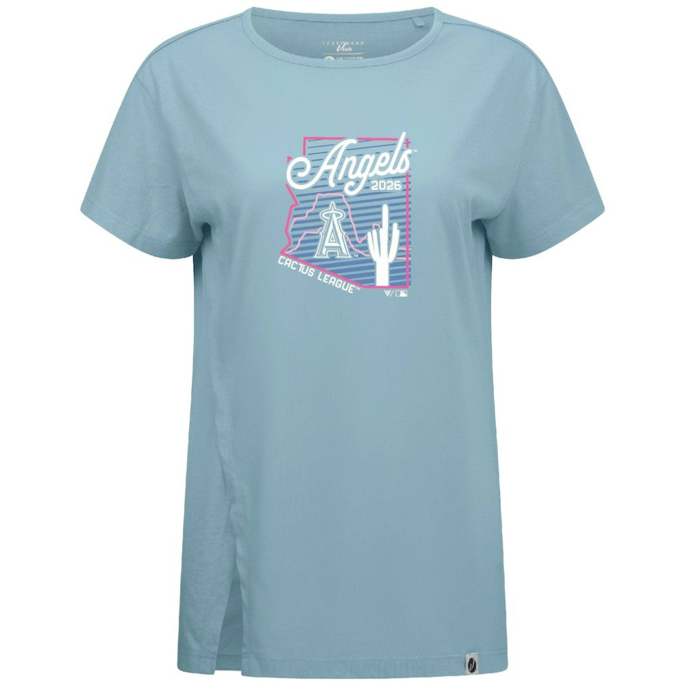 Los Angeles Angels Levelwear Women's Influx Spring Training Sunrise Bold T-Shirt Blue
