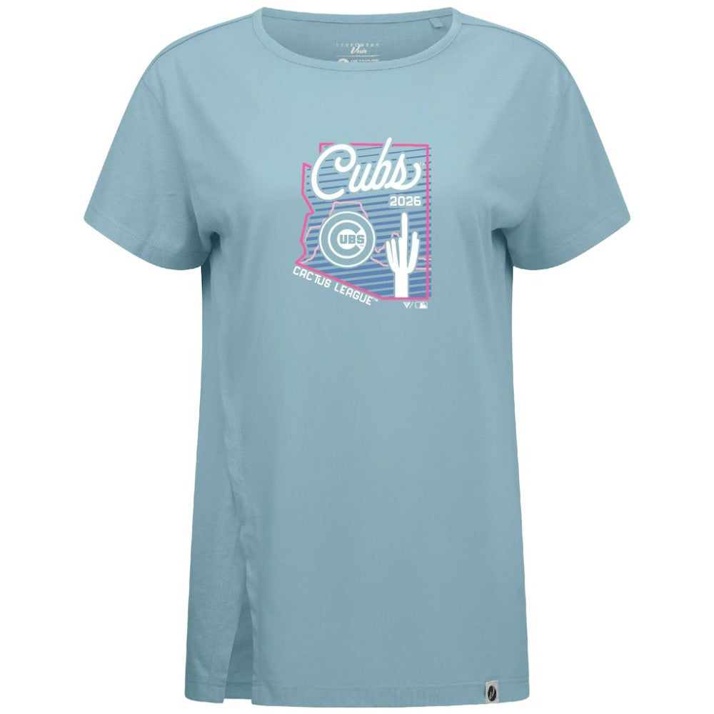 Chicago Cubs Levelwear Women's Influx Spring Training Sunrise Bold T-Shirt Blue