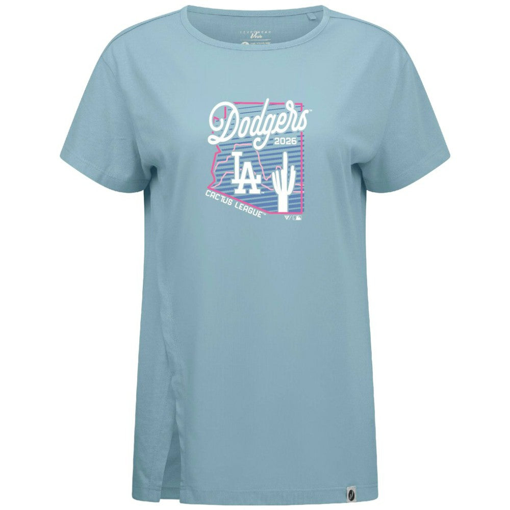 Los Angeles Dodgers Levelwear Women's Influx Spring Training Sunrise Bold T-Shirt Blue