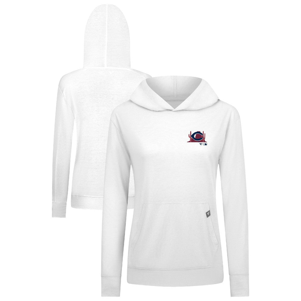 Cincinnati Reds Levelwear Women's Relay Spring Break Panoramic Bold Hoodie White