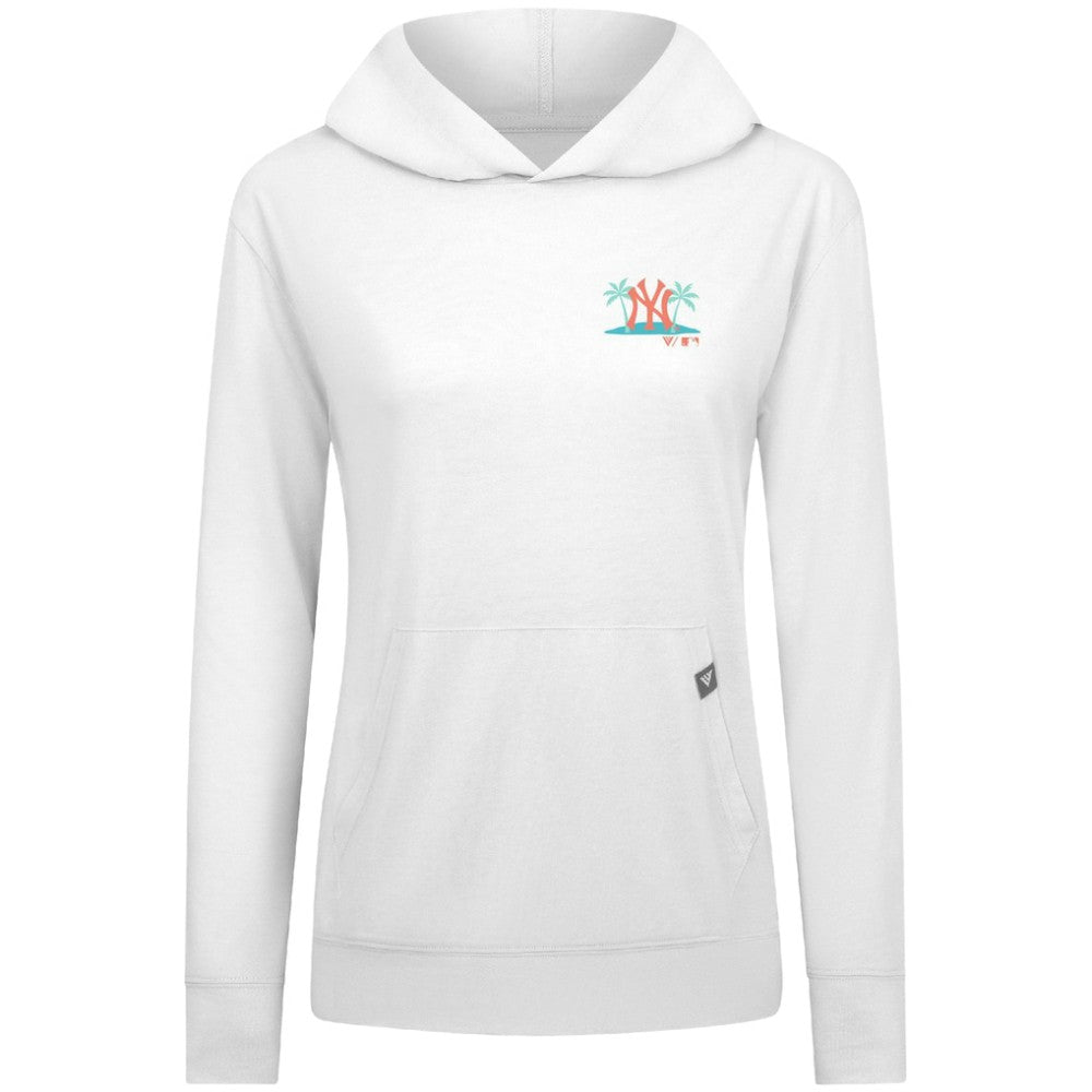 New York Yankees Levelwear Women's Relay Spring Break Panoramic Bold Hoodie White