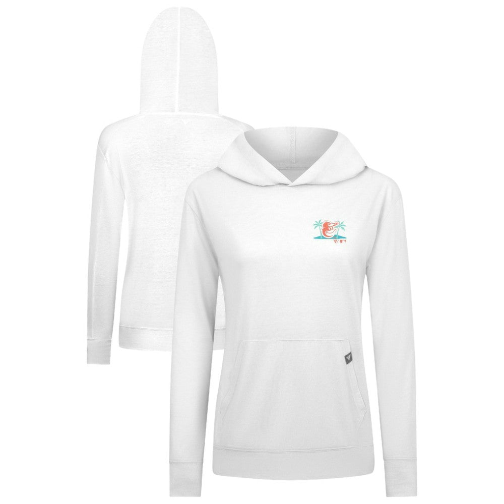 Baltimore Orioles Levelwear Women's Relay Spring Break Panoramic Bold Hoodie White