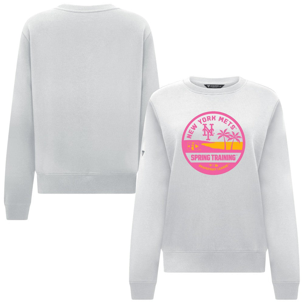 New York Mets Levelwear Women's Yvette Spring Training Badge Bold Sweatshirt White