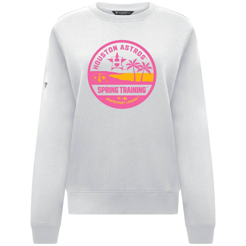 Houston Astros Levelwear Women's Yvette Spring Training Badge Bold Sweatshirt White