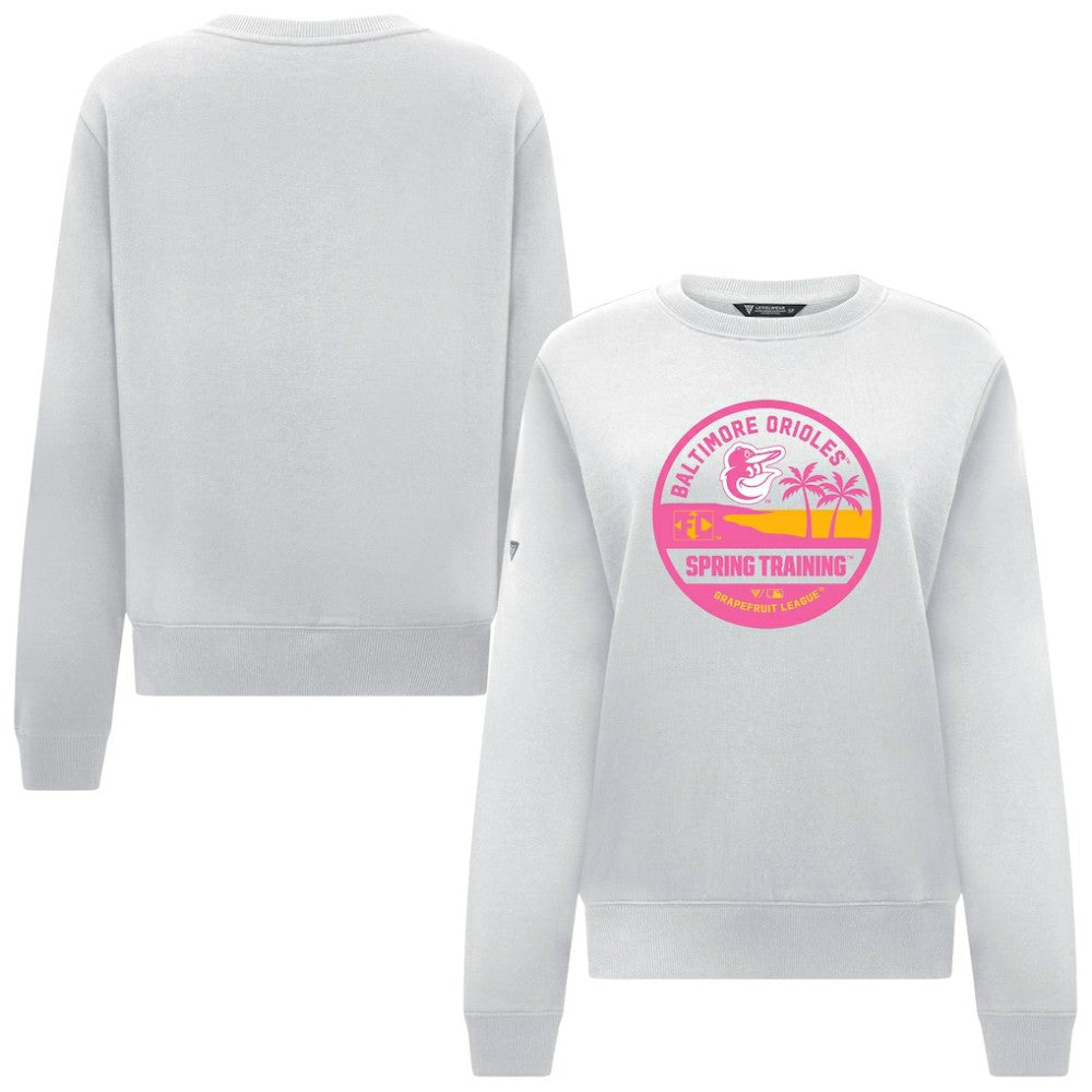 Baltimore Orioles Levelwear Women's Yvette Spring Training Badge Bold Sweatshirt White