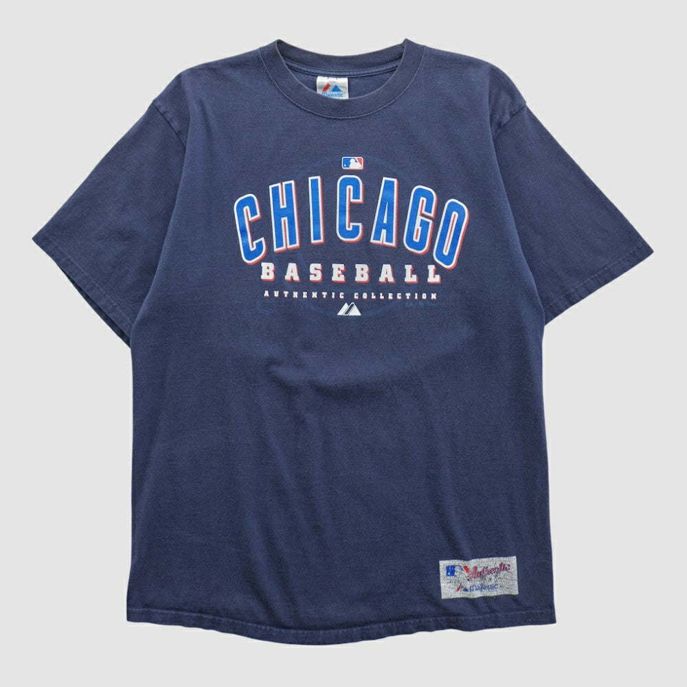 Chicago Cubs Majestic 2000s T-shirt Navy Vintage