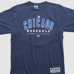Chicago Cubs Majestic 2000s T-shirt Navy Vintage