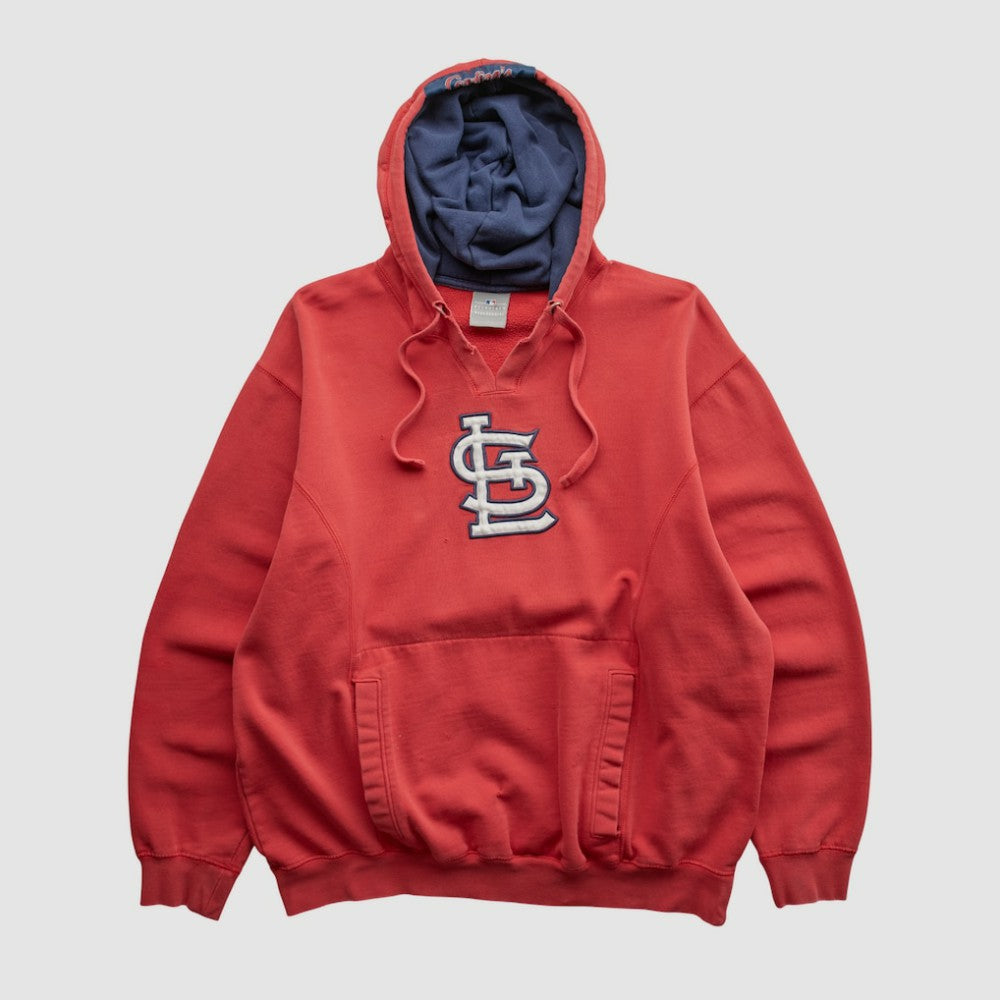 St. Louis Cardinals Genuine Merchandise 2000s Hooded Pullover Sweatshirt Red Vintage