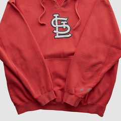St. Louis Cardinals Genuine Merchandise 2000s Hooded Pullover Sweatshirt Red Vintage