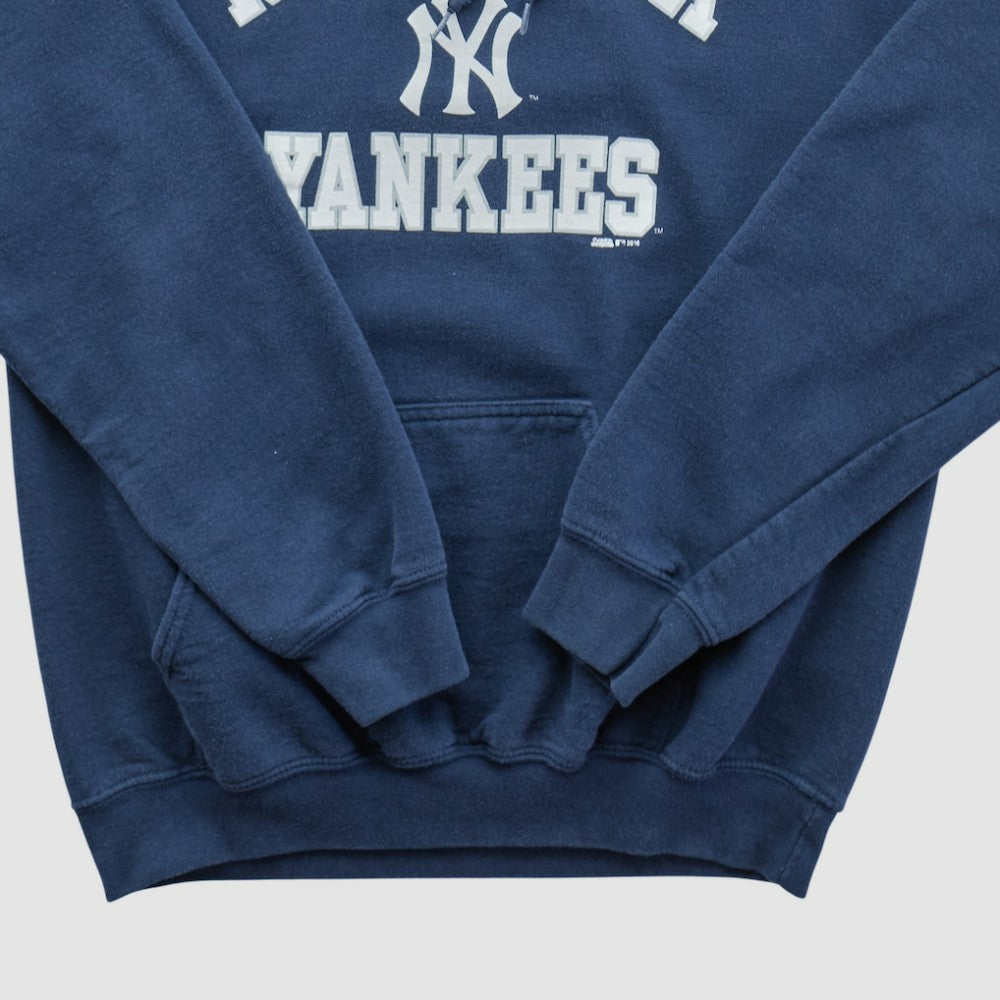 New York Yankees Stitches 2010s Hooded Pullover Sweatshirt Navy Vintage