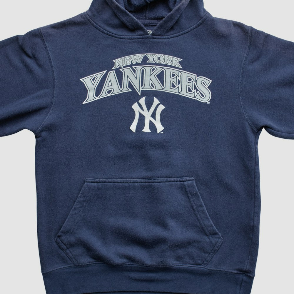 New York Yankees Stitches 2010s Hooded Pullover Sweatshirt Navy Vintage