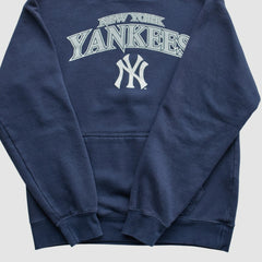 New York Yankees Stitches 2010s Hooded Pullover Sweatshirt Navy Vintage