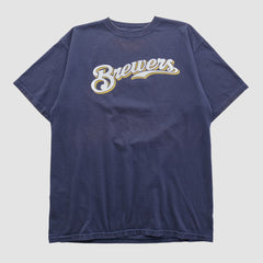 Milwaukee Brewers Majestic 2000s T-shirt Navy Vintage