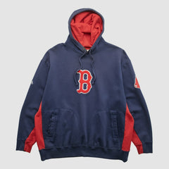 Boston Red Sox Majestic 2000s Hooded Pullover Sweatshirt Navy Vintage