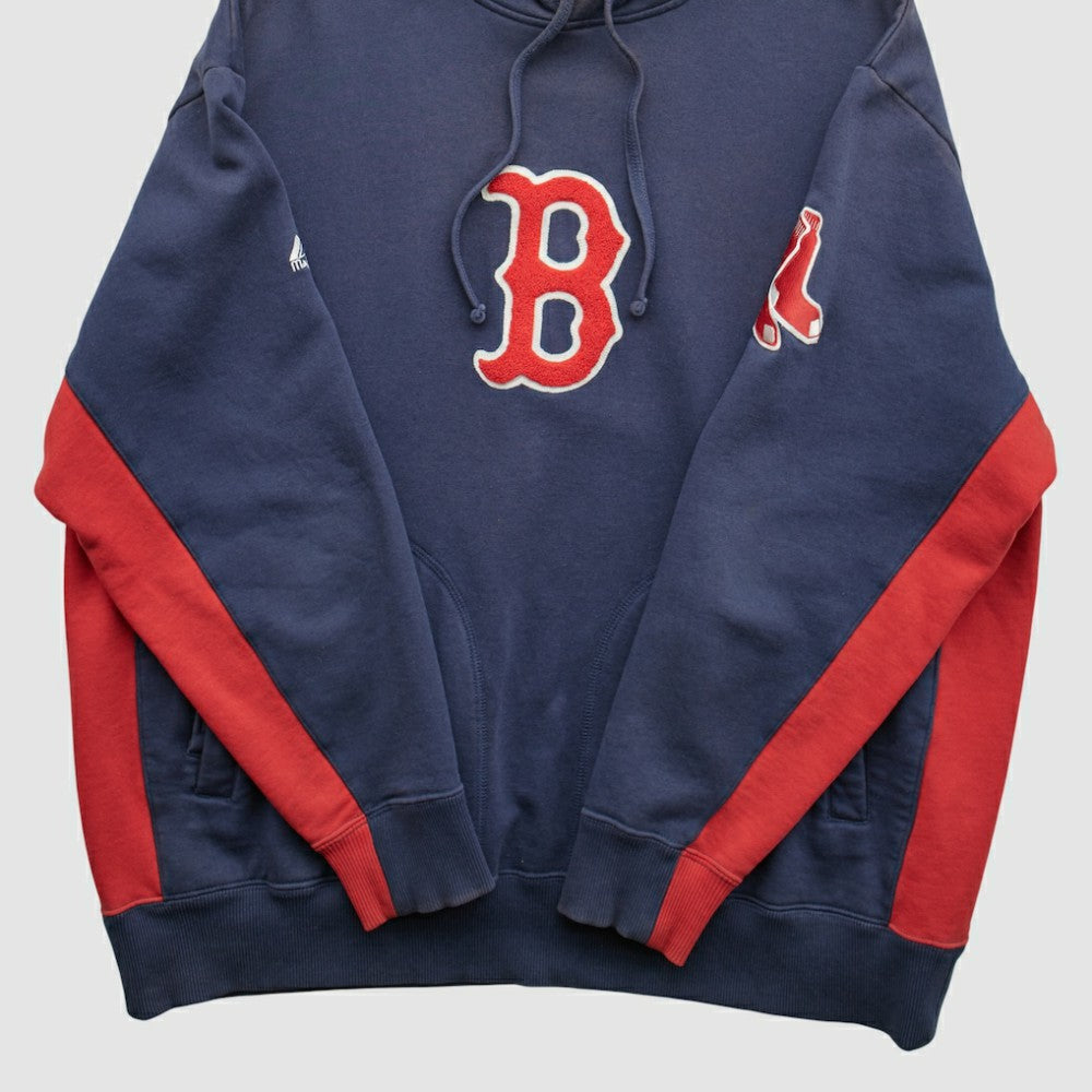 Boston Red Sox Majestic 2000s Hooded Pullover Sweatshirt Navy Vintage
