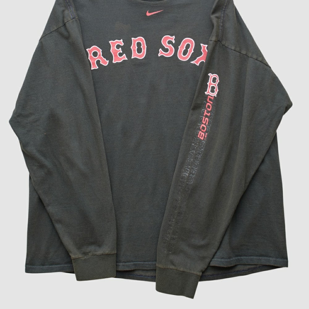 Boston Red Sox 2000s Long Sleeve T-shirt Black Vintage | Nike