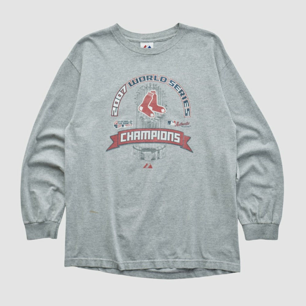 World Series Champions Majestic 2007 Long Sleeve T-shirt Heather Gray Vintage