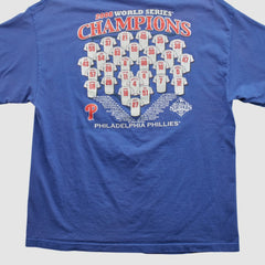 World Series Champions Majestic 2008 T-shirt Blue Vintage
