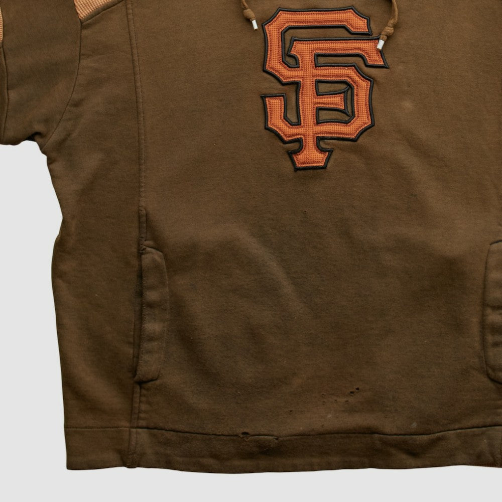 San Francisco Giants Majestic 2000s Hooded Pullover Sweatshirt Brown Vintage