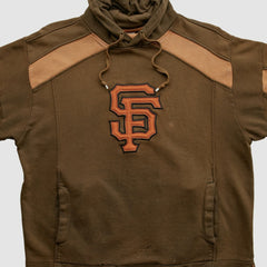 San Francisco Giants Majestic 2000s Hooded Pullover Sweatshirt Brown Vintage