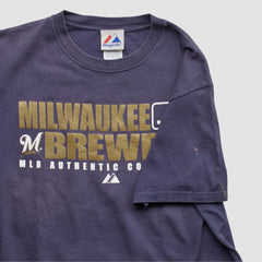 Milwaukee Brewers Majestic 2008 T-shirt Navy Vintage