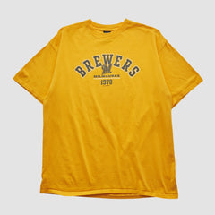 Milwaukee Brewers Gear For Sports 2000s T-shirt Yellow Vintage