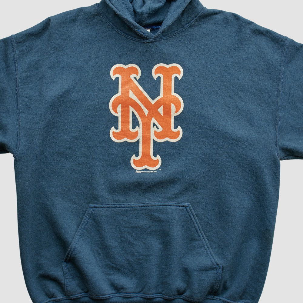 New York Mets Gildan 2015 Hooded Pullover Sweatshirt Navy Vintage