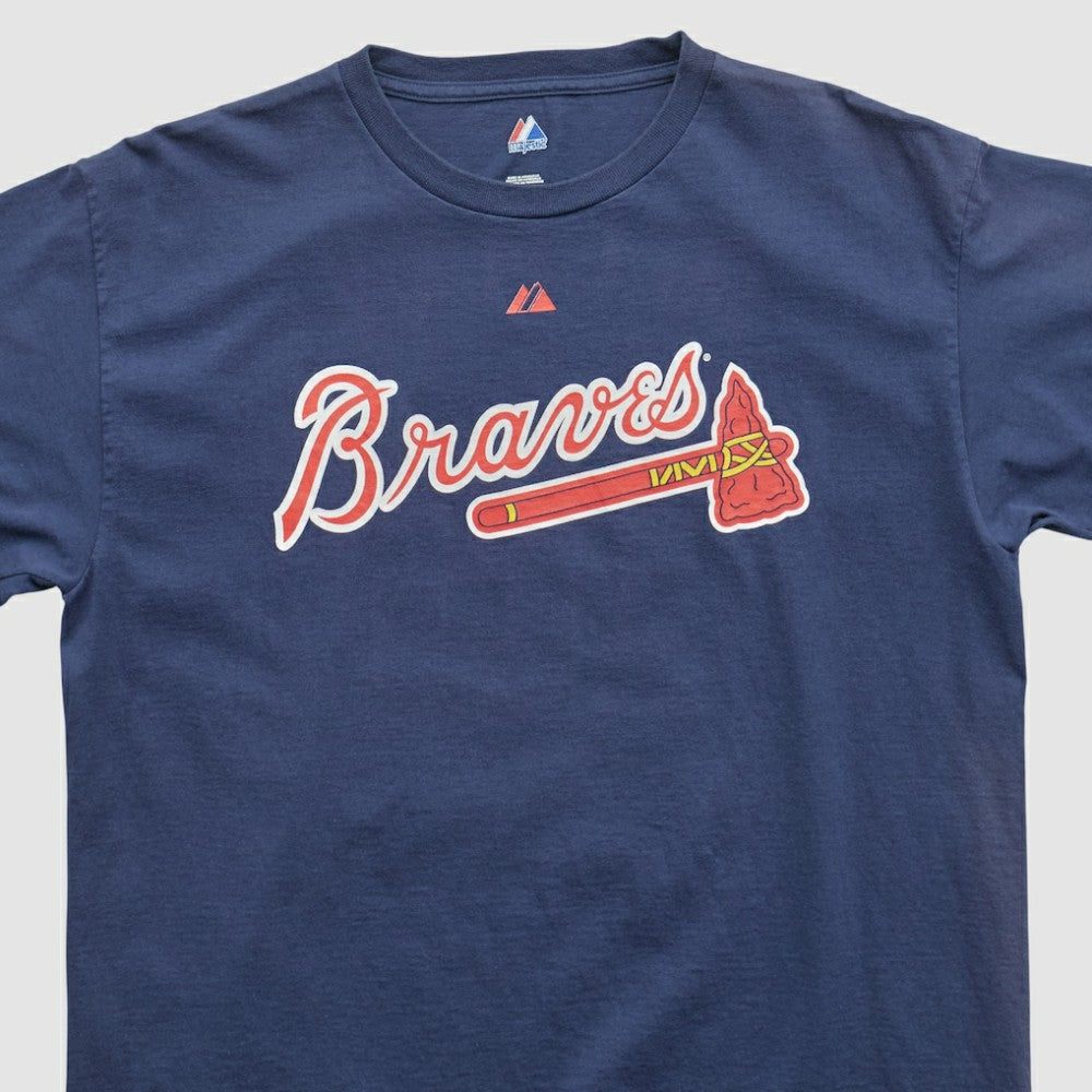 Atlanta Braves Majestic 2000s T-shirt Navy Vintage