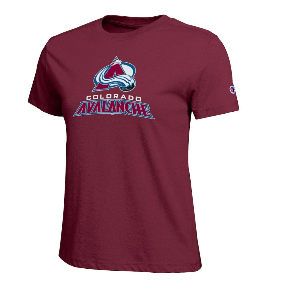 Colorado Avalanche Champion Women's Wordmark Lockup T-Shirt Burgundy