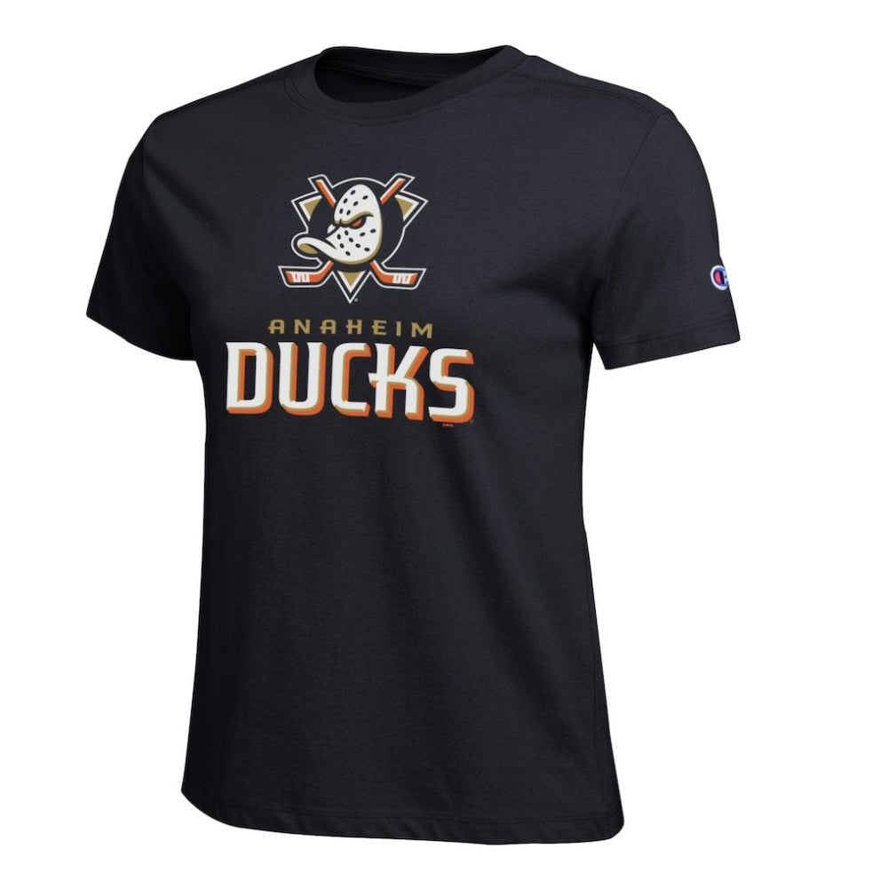 Anaheim Ducks Champion Women's Wordmark Lockup T-Shirt Black