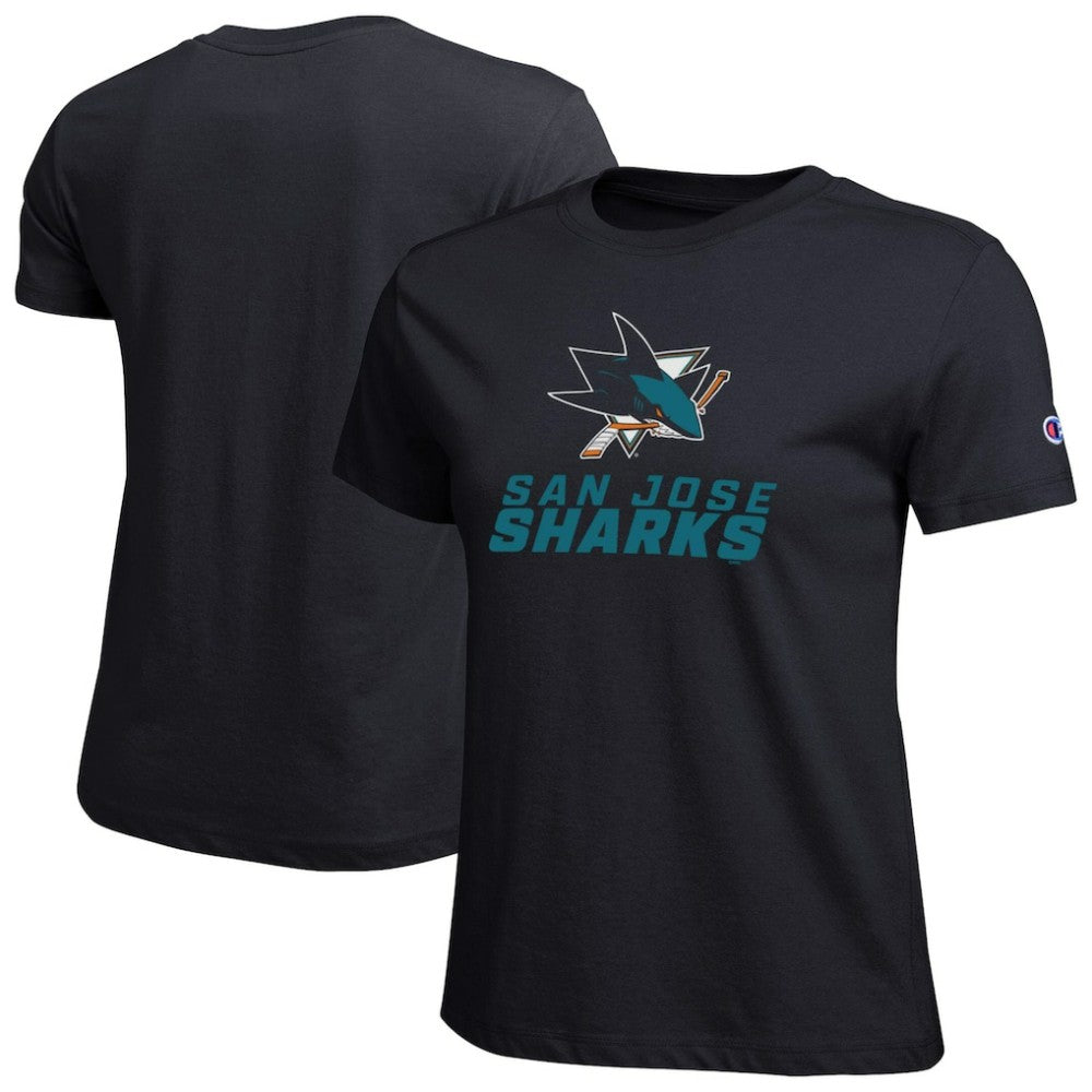 San Jose Sharks Champion Women's Wordmark Lockup T-Shirt Black