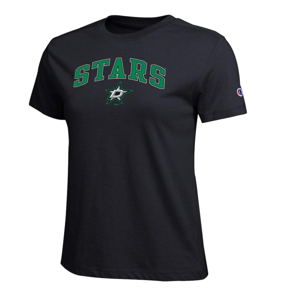 Dallas Stars Champion Women's Arch Mascot Logo T-Shirt Black