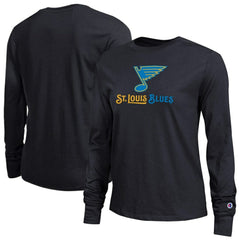 St. Louis Blues Champion Women's Wordmark Lockup Long Sleeve T-Shirt Black