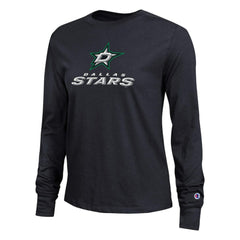 Dallas Stars Champion Women's Wordmark Lockup Long Sleeve T-Shirt Black
