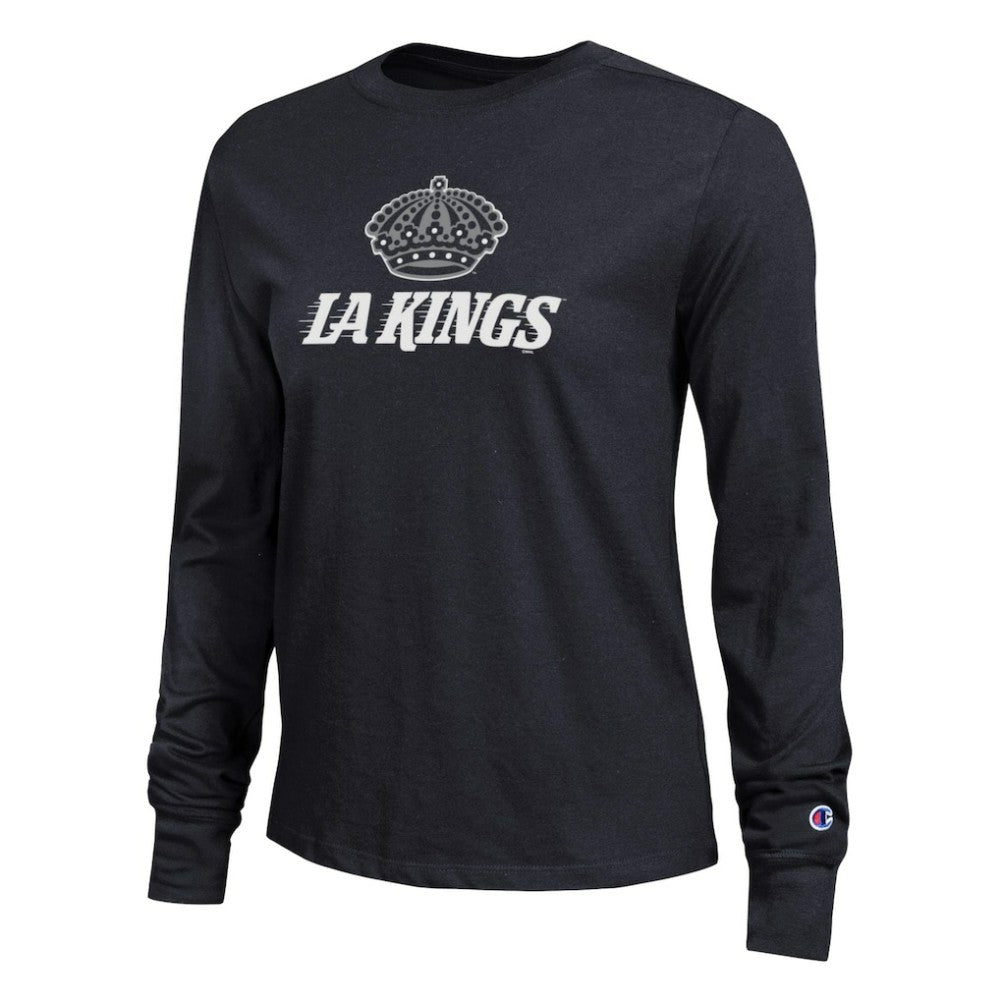 Los Angeles Kings Champion Women's Wordmark Lockup Long Sleeve T-Shirt Black