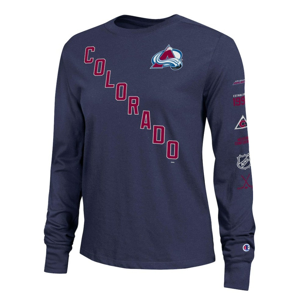 Colorado Avalanche Champion Women's 2-Hit Long Sleeve T-Shirt Navy