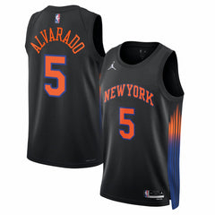 Jos¨¦ Alvarado New York Knicks Jordan Brand Unisex Swingman Jersey - Statement Edition - Black on sale